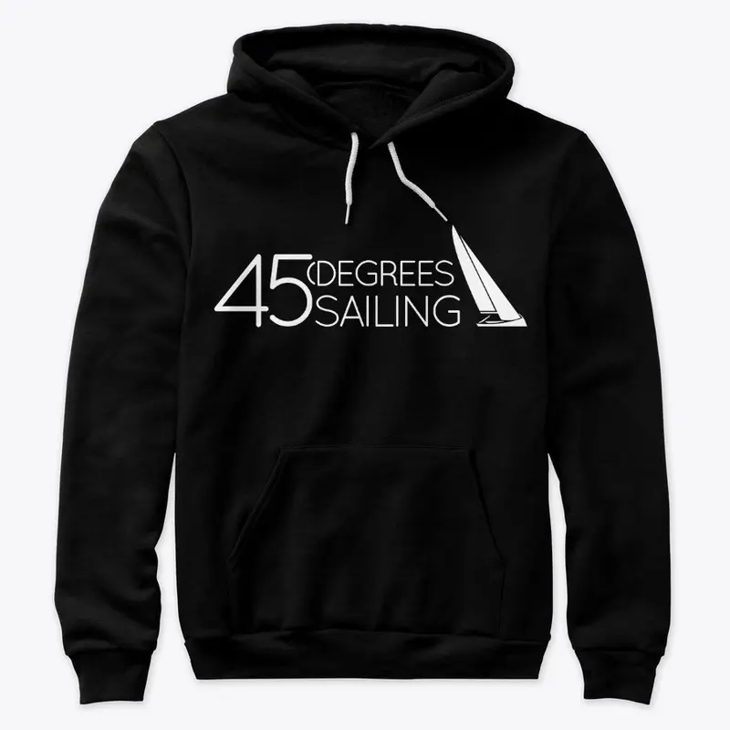 45 Degrees Sailing white on black