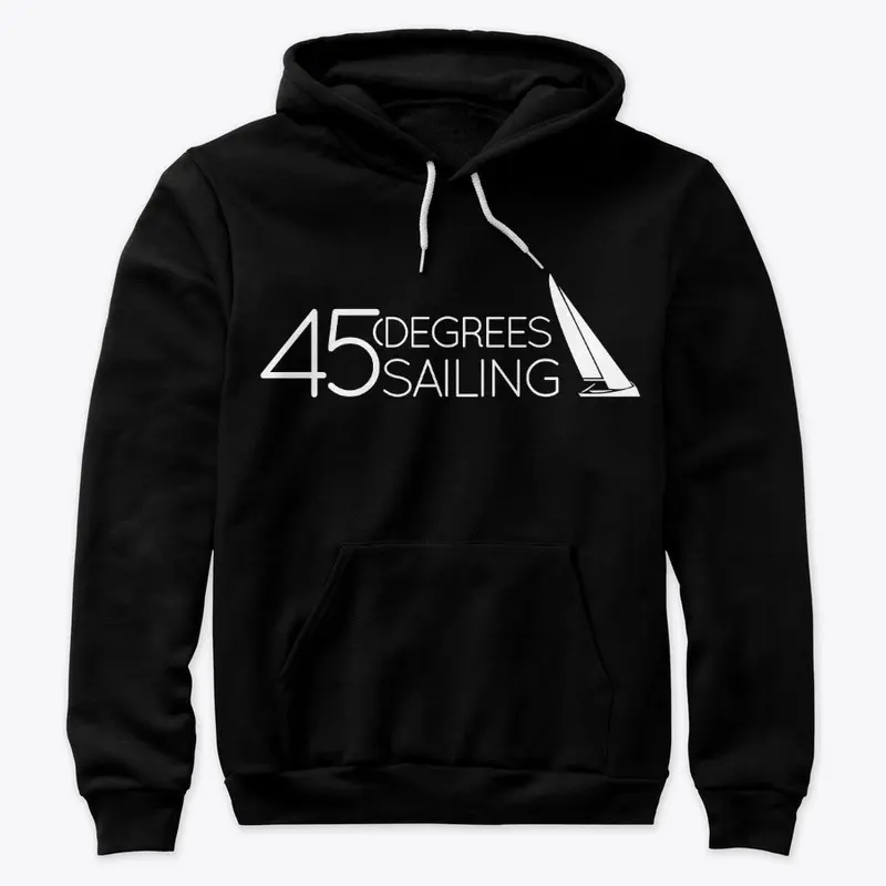 45 Degrees Sailing white on black